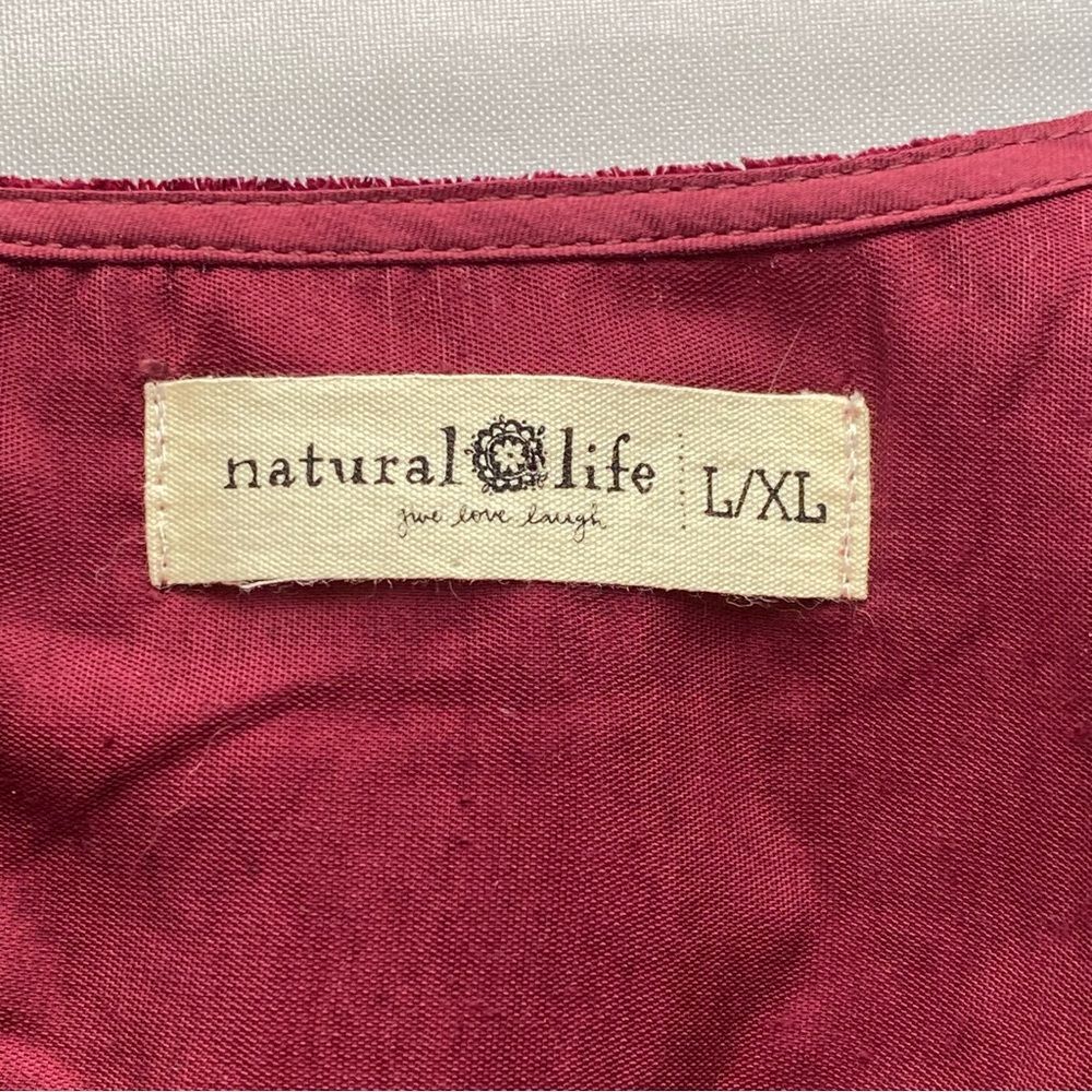 Natural Life Maroon Stella V-Neckline Crushed Velvet Boho Mini Dress Size Large - Picture 10 of 14